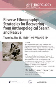 November 28, 2019 ‘Reverse Ethnography: Strategies for Recovering from Anthropological Search and Rescue