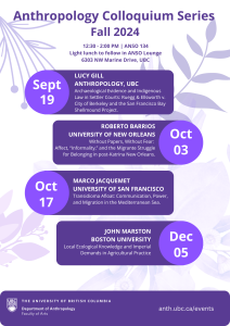 2024/25 Anthropology Colloquium Series Fall Line Up Announced